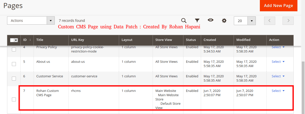 Data Patch CMS Page Rohan Hapani