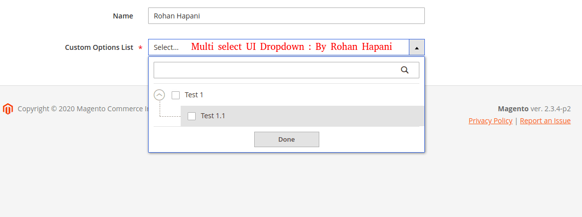 RH Multi Select Dropdown