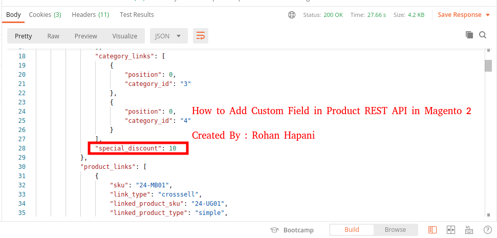 How to Add Custom Field in Product REST API in Magento 2 Output